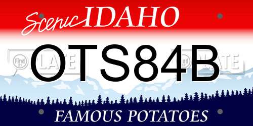 OTS84B Idaho License Plate