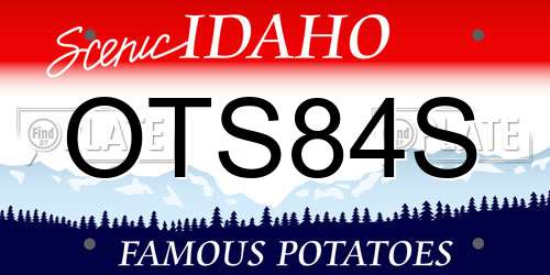 OTS84S Idaho License Plate