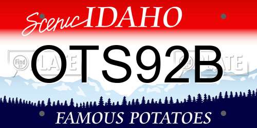 OTS92B Idaho License Plate