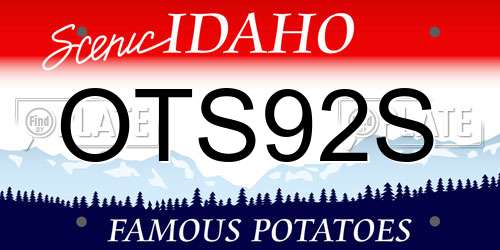 OTS92S Idaho License Plate