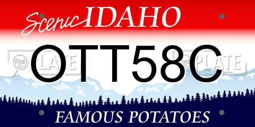 OTT58C Idaho License Plate