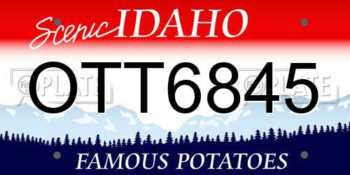 OTT6845 Idaho License Plate