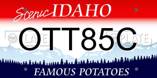 OTT85C Idaho License Plate
