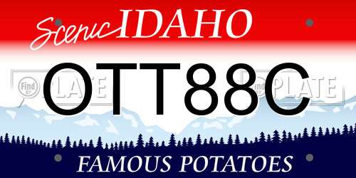 OTT88C Idaho License Plate