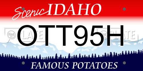 OTT95H Idaho License Plate