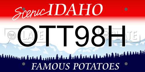 OTT98H Idaho License Plate