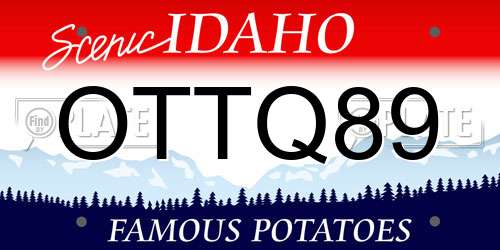 OTTQ89 Idaho License Plate