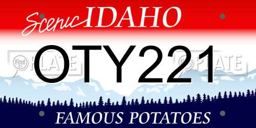 OTY221 Idaho License Plate