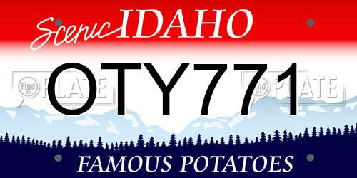 OTY771 Idaho License Plate