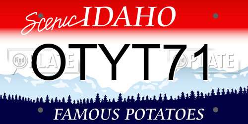 OTYT71 Idaho License Plate