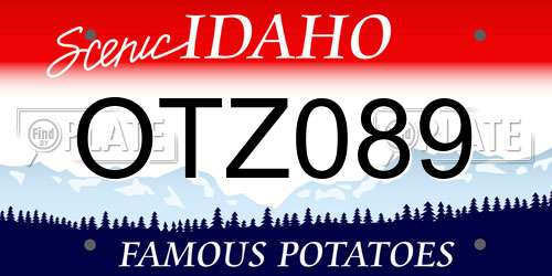 OTZ089 Idaho License Plate