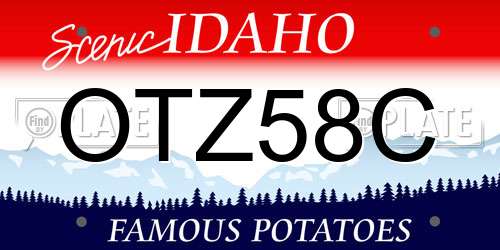 OTZ58C Idaho License Plate