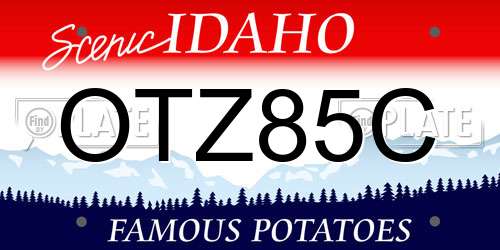 OTZ85C Idaho License Plate