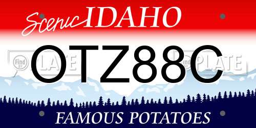 OTZ88C Idaho License Plate