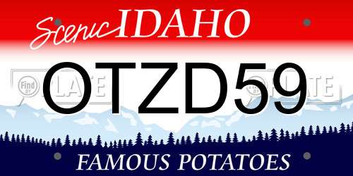OTZD59 Idaho License Plate