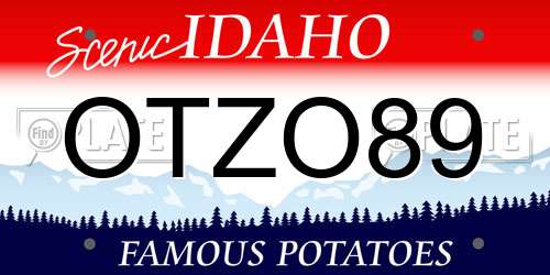 OTZO89 Idaho License Plate
