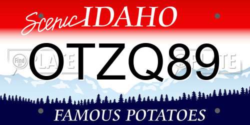 OTZQ89 Idaho License Plate