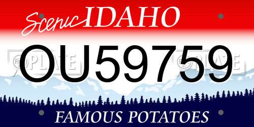 OU59759 Idaho License Plate