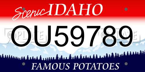 OU59789 Idaho License Plate