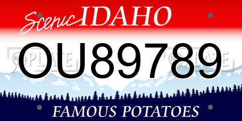 OU89789 Idaho License Plate