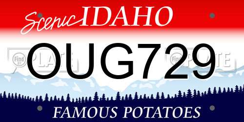 OUG729 Idaho License Plate