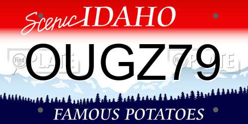 OUGZ79 Idaho License Plate