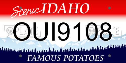OUI9108 Idaho License Plate