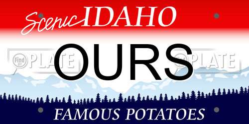 OURS Idaho License Plate