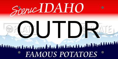 OUTDR Idaho License Plate