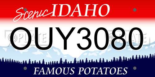 OUY3080 Idaho License Plate