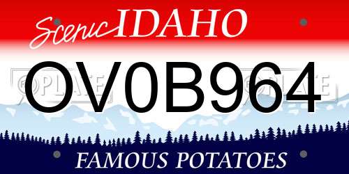 OV0B964 Idaho License Plate