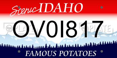 OV0I817 Idaho License Plate