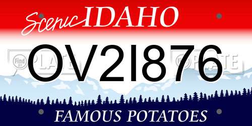 OV2I876 Idaho License Plate