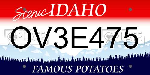 OV3E475 Idaho License Plate