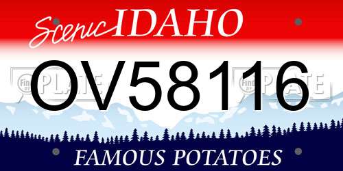 OV58116 Idaho License Plate