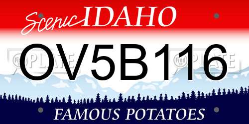 OV5B116 Idaho License Plate