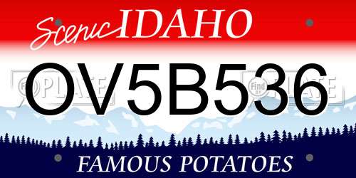 OV5B536 Idaho License Plate
