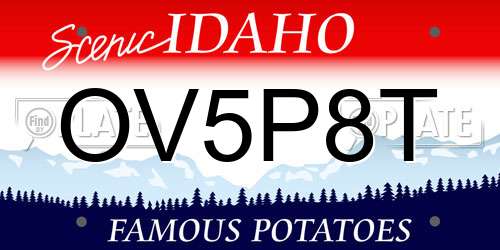 OV5P8T Idaho License Plate