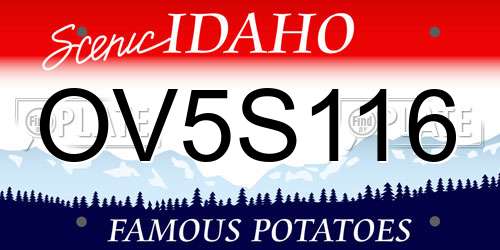 OV5S116 Idaho License Plate