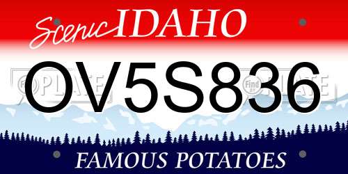 OV5S836 Idaho License Plate