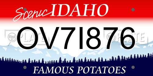 OV7I876 Idaho License Plate