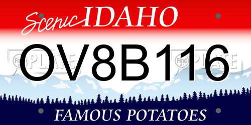 OV8B116 Idaho License Plate