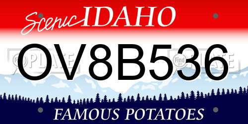 OV8B536 Idaho License Plate