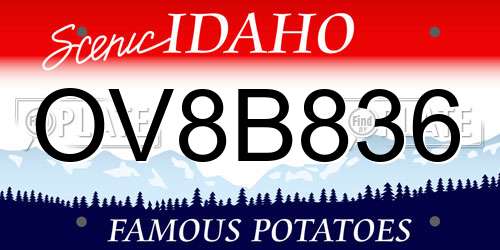 OV8B836 Idaho License Plate