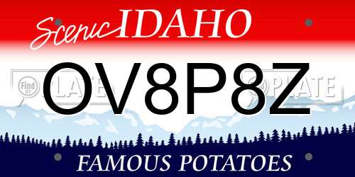 OV8P8Z Idaho License Plate