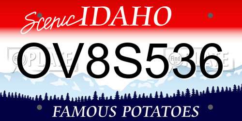 OV8S536 Idaho License Plate