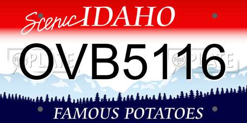 OVB5116 Idaho License Plate