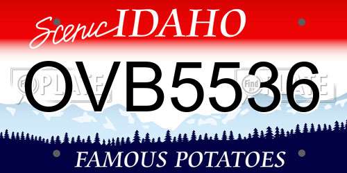 OVB5536 Idaho License Plate