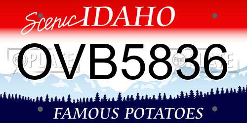 OVB5836 Idaho License Plate