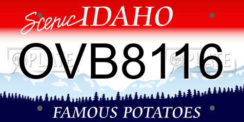 OVB8116 Idaho License Plate